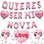 Ballons "Quieres Ser Mi Novia?" – 16 Lettres Roses – Pour Demande En Mariage