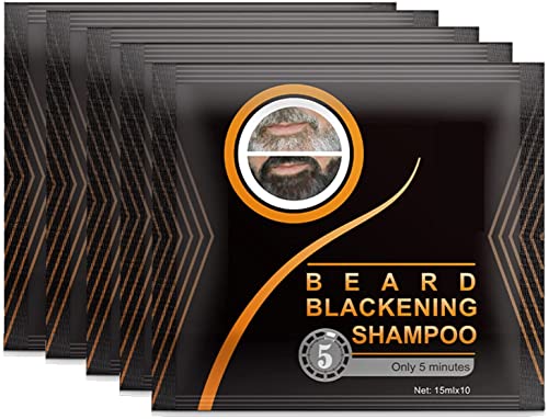 TPC Mobile 10 Sobres Individuales de Champú para Barba, Tinte para Barba Negro Natural, Oscurece tu Barba con un Aspecto Natural en Tan sólo 5 Minutos (150 ml) Cover