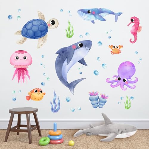 Vinilos decorativos criaturas marinas para pared miniatura 6