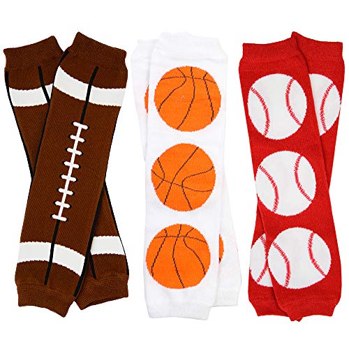 juDanzy 3 Pack of Baby and Toddler Football Basketball and Baseball Leg Warmers (One Size)