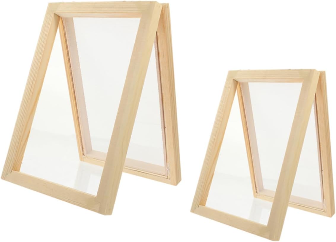 DOITOOL 2pcs Paper Making Frame Craft Mesh Mould for Handicrafts and Ancient Papermaking Compact Design for Easy Use and Storage for Creative Projects