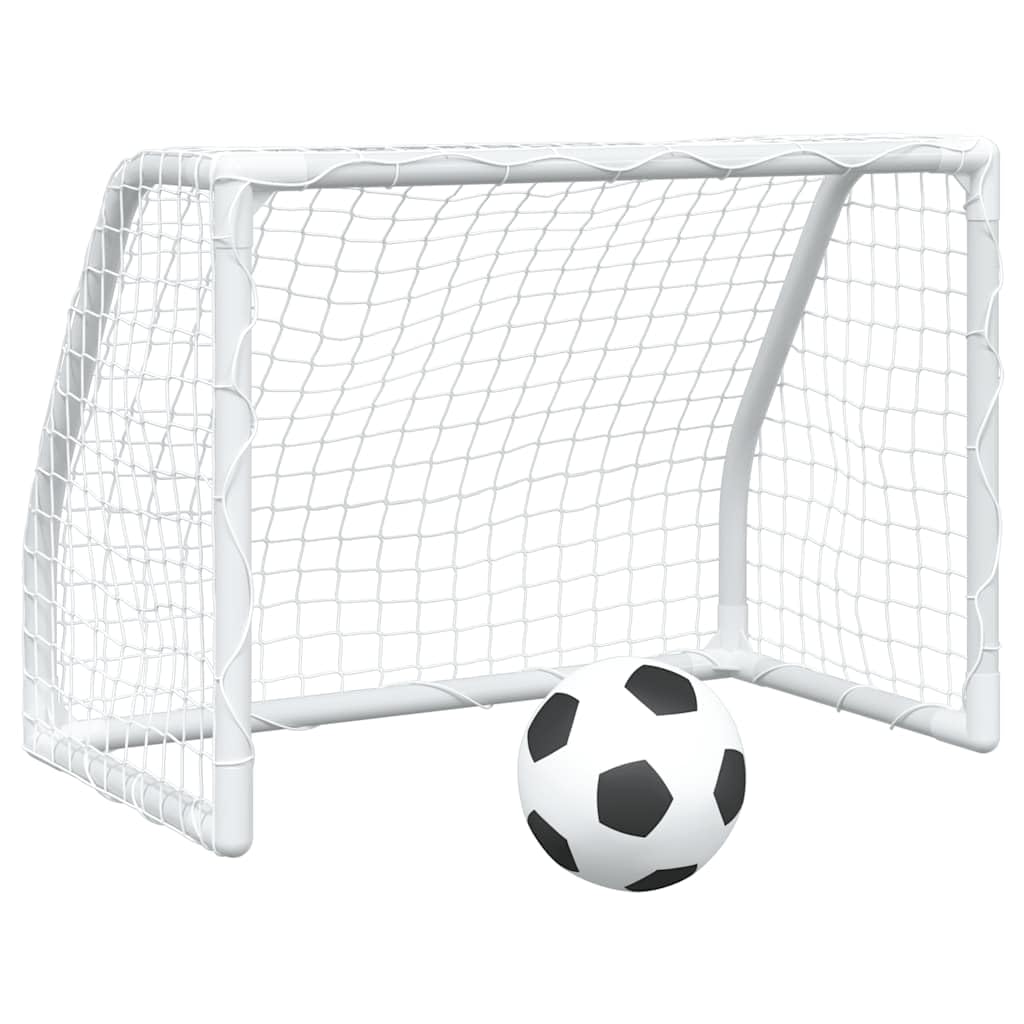 Porta da calcio per bambini, 2 pezzi, con pallone da calcio e pompa, porta da calcio da giardino, 64 x 35 x 48 cm, in metallo