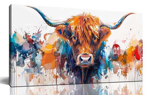 ZHAOSHOP Highland Cow Artwork Wall Decor for Living Room -