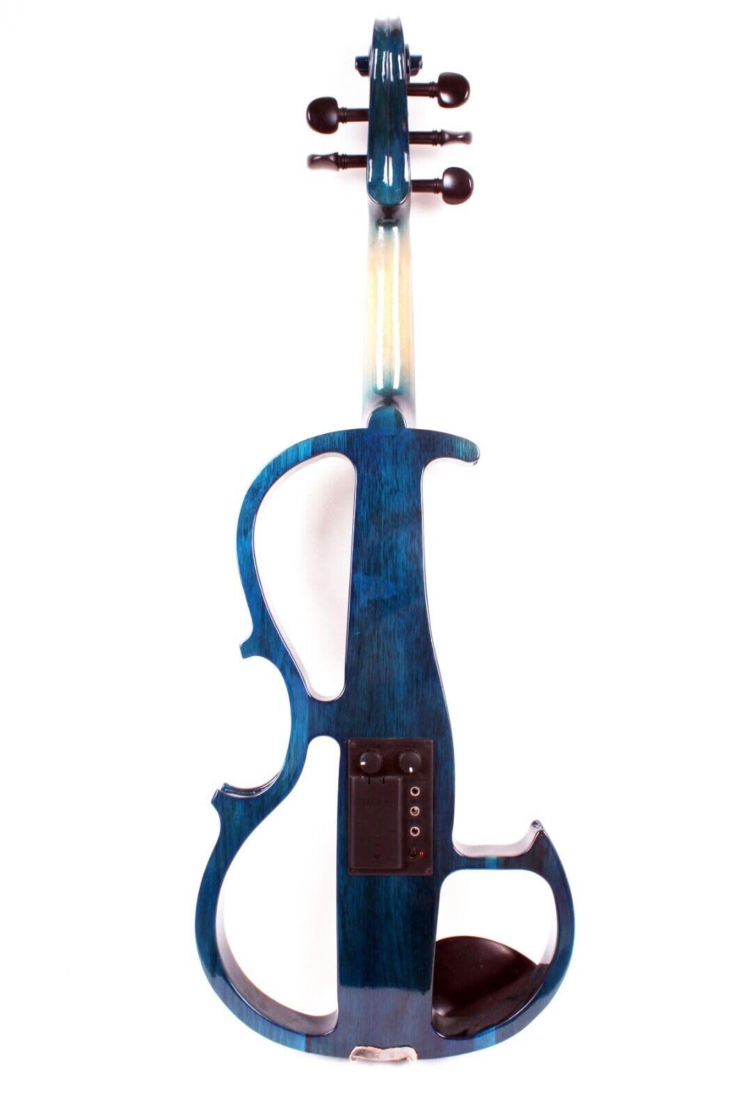 Alto électrique en bois massif avec fixations en ébène, étui de transport et accessoires inclus #EL8 (bleu-5 cordes) 40,6 cm