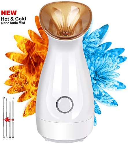 Spa Face Steamer Hot and Cold Dual Mode Nano Ionic Steamer for Facial Home Sauna Spa,CXhome Facial Steamer for Sinuses Deep Cleaning Pores Acne Blackheads