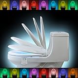SavvyGear SmartBowl LED Toilet Night Light with 8 Different Colors and Sensor, White