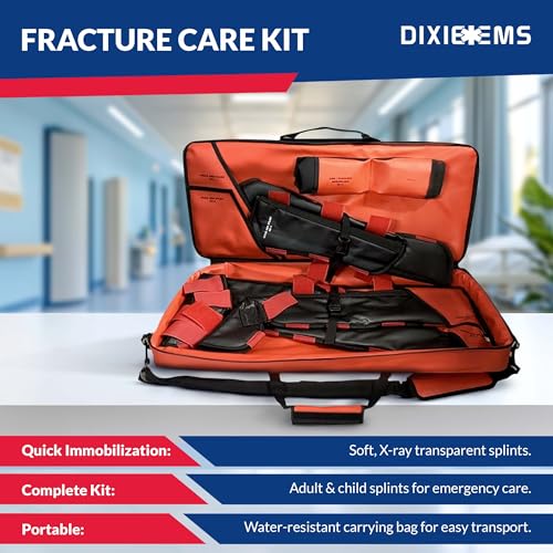 Image of Dixie EMS Fracture Splint Kit - Emergency Immobilization Set with Arm & Leg Splints, Shoulder Support & Carry Bag - First Responder, EMT, Paramedic & Medical Use