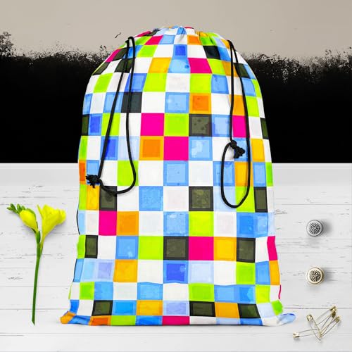 Image of ArtzFolio Grunge Squares D2 | Reusable Sack Bag | Bag for Gym, Storage, Vegetable & Travel