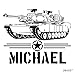 USA Armed Forces Tank Boy Name Personalized Wall Sticker Decal-M1A1 Abrams Tank Decal Vinyl Sticker for Nursery-Custom Desing-Made in USA
