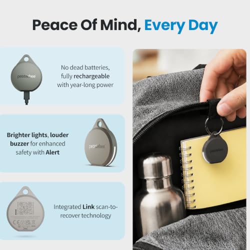 Image of Pebblebee Clip 5 Bluetooth Tracker Tag for Keys & Bags, 130dB Siren