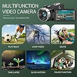 Camcorder Video Camera 4K Ultra 48MP Vlogging Camera for YouTube 18X Digital Zoom Camcorder Recorder 3.0" LCD Touch Screen IR Night Vision with Remote Control, 32GB SD Card, 2 Batteries - Image 4