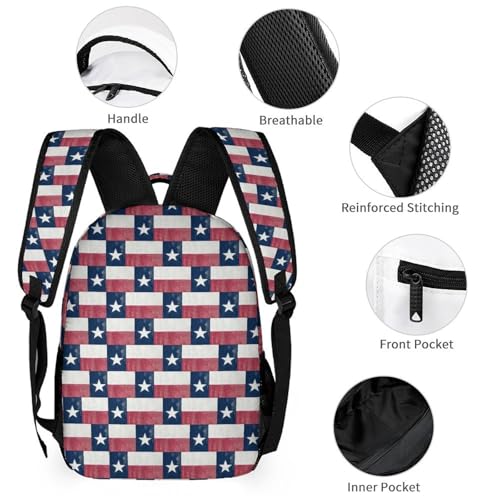 Colors of Texas 3 PCS Backpack Set Casual Daypack with Insulated Lunch Bag & Pencil Case3