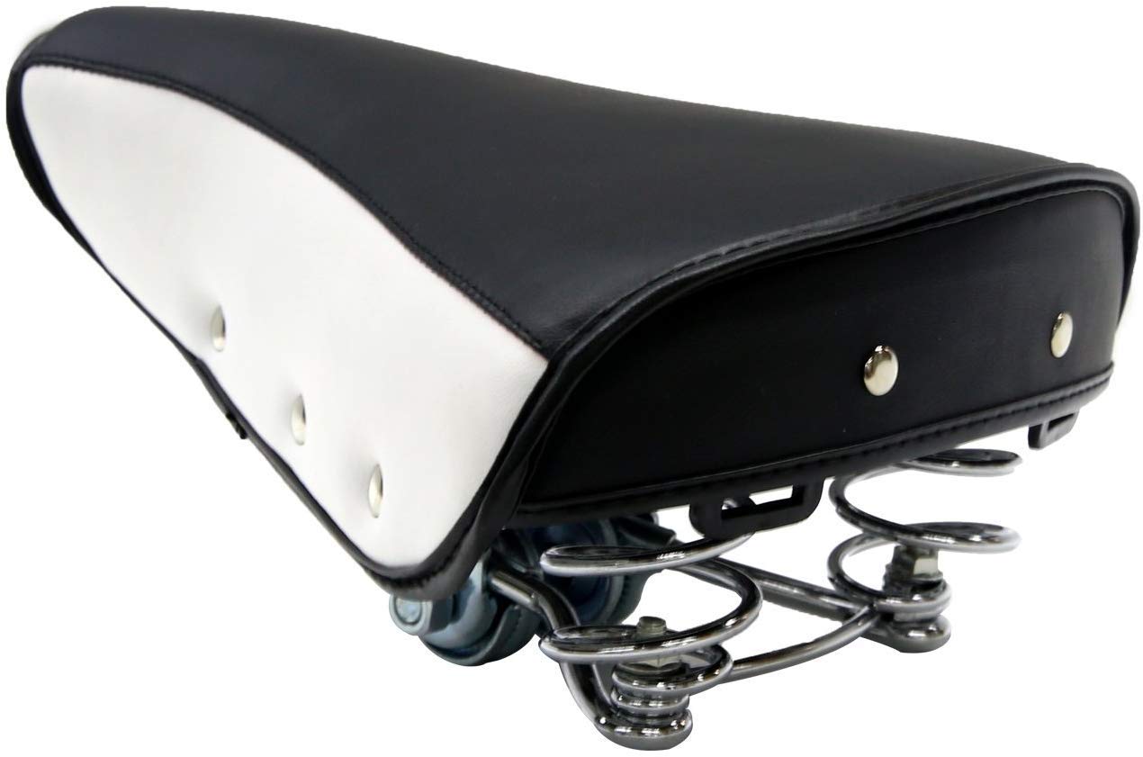 SELLE VINTAGE CUIR MARRON AVEC RESSORTS VÉLO BAGUETTE AVEC