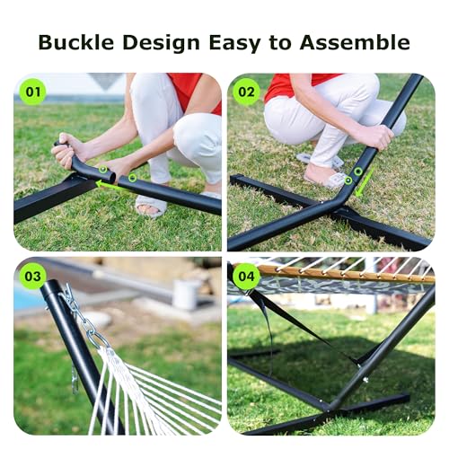 Image of ANAGOO Double Hammock with Stand 500lbs Heavy Duty Outdoor Two Person Round