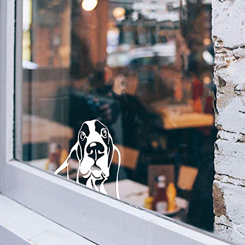 Image of WIRESTER 6 inch Clear Vinyl Decal Sticker Decoration for Car Window (Or Any Flat Surface) - Basset Hound Dog
