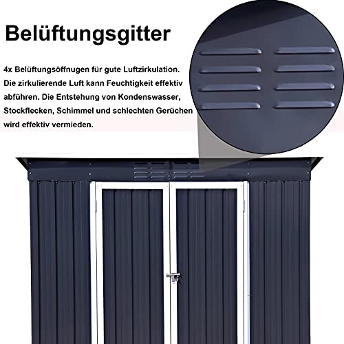 Metall Gerätehaus Gartenhaus Geräteschuppen Garten Schuppen Inkl. Metallfundament (ohne Boden), Metall Gerätehaus mit… – Bild 5