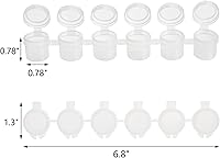 Vista 2 de ZEAYEA 100 tiras de pintura vacías, 600 macetas mini taza de almacenamiento de pintura con tapas, recipiente de pintura de plástico de 0.17 onzas