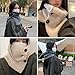 High Neck Warmer Scarf for Women Fashion Neck Gaiter with Buttons Womens Neck Collar Neck Choker Winter Thermal Scarves Black