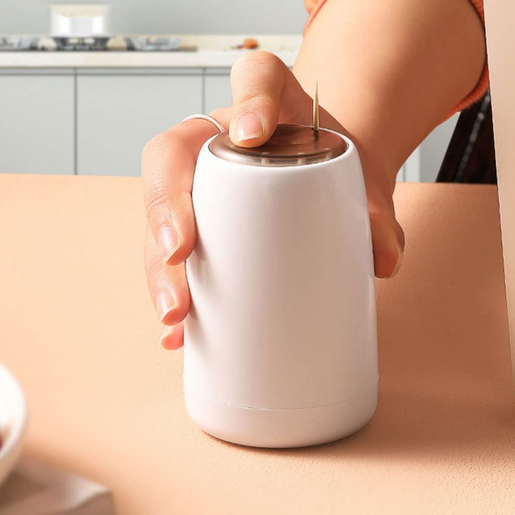 Zahnstocherspender, Zahnstocherbox, modischer automatischer Halter aus Kunststoff für den Schreibtisch, einfacher Druckknopf-Pop-up-Halter für Cafés und Hotels