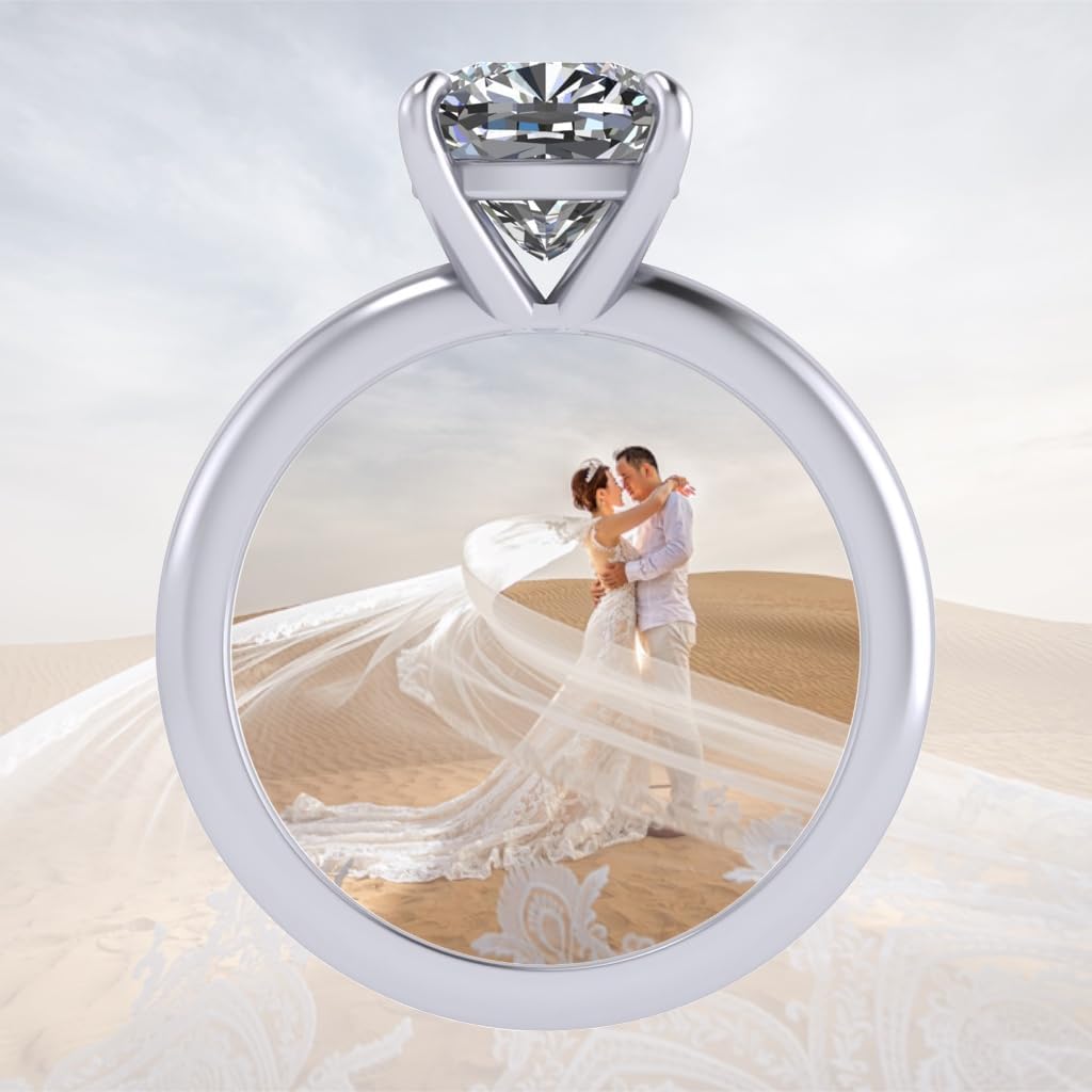 Central Diamond Center VOGUE Simulated diamond Solitaire Engagement Wedding Ring Solid Sterling Silver