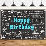 Science Birthday Backdrop Banner Math Geometry Blackboard Theme Background Decor for Kids Boys Girls Birthday Party Decorations Supplies 72x43in