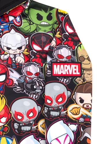 Marvel Avengers Little Boys' Allover Print Graphic Pullover Hooded Sweatshirt Avengers Dark Grey 5 - image 5