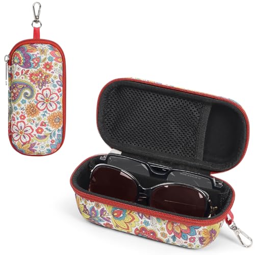 Image of Bukere Double Eyeglasses Case with Adjustable Slots, EVA Hard-shell Travel Dual Glasses Sunglasses Organizer for Men Women