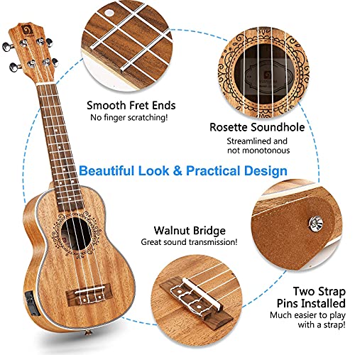 ▷ Ukelele eléctrico tenor de 26 pulgadas de caoba, ukelele acústi