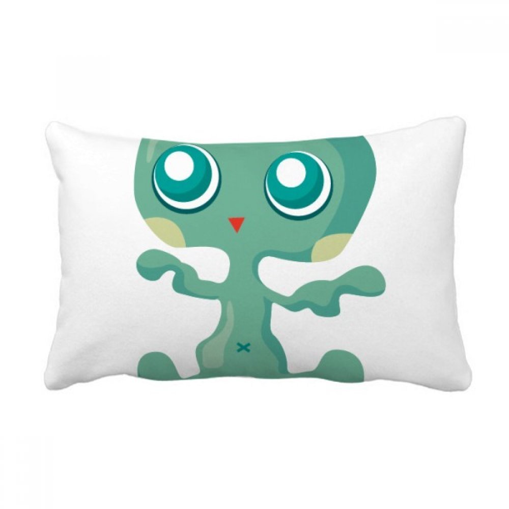 Oreiller lombaire alien vert et grand coussin monstre décoratif 16x24 pouces