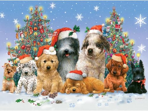 Bits and Pieces Jigsaw Puzzles for Adults 300 Pieces - Canine Christmas