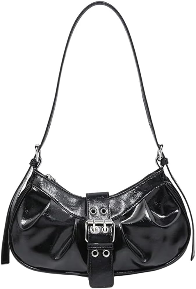 Y2K Shoulder Bag PU Leather Hobo Bags for Women, Small Cute Clutch Purses Going Out Top Handle Purse