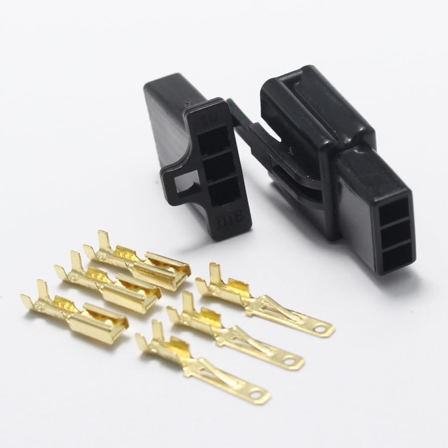 10 set 2.8mm 3Pin Auto Electrical Wire Connector 2.8 3P Black Car with Terminals for E-Bike Automobile Motorcycle etc VUQLDHAYZ