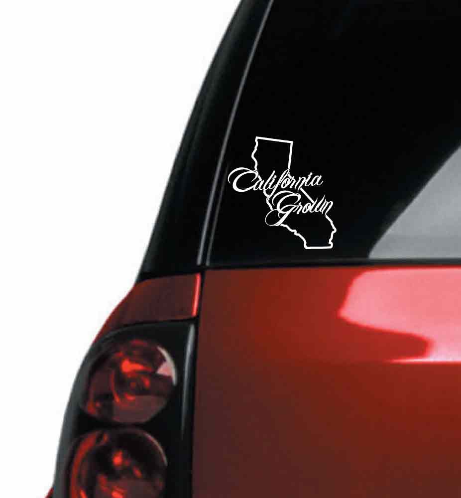 California State Cali Grown Outline Vinyl car Decal- 8.5