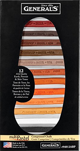 General Pencil 94012ABP Multi Pastel Compressed Chalk Sticks, 12-Pack