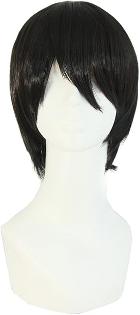 MapofBeauty Fashion Men's Short Straight Wig (Black)