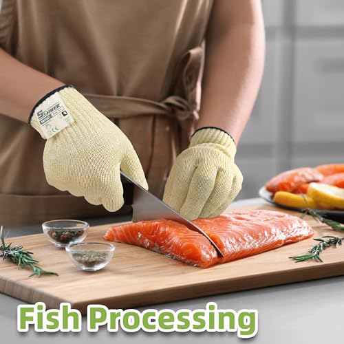 Image of Schwer 10 Pairs SlicePro A9 Cut Resistant Gloves, Food Grade, PR1501, S | Non PFAS, No Glass Fiber, for Kitchen Food Prep, Mandolin Slicing, Meat Cutting, Oyster Shucking, Fish Fillet Processing