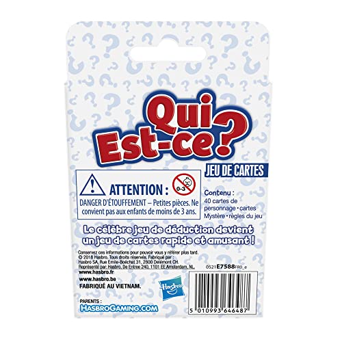 Hasbro Gaming Qui Est-ce ? en Jeu de Cartes - Jeu de Societe - Version française, 5 ans et plus
