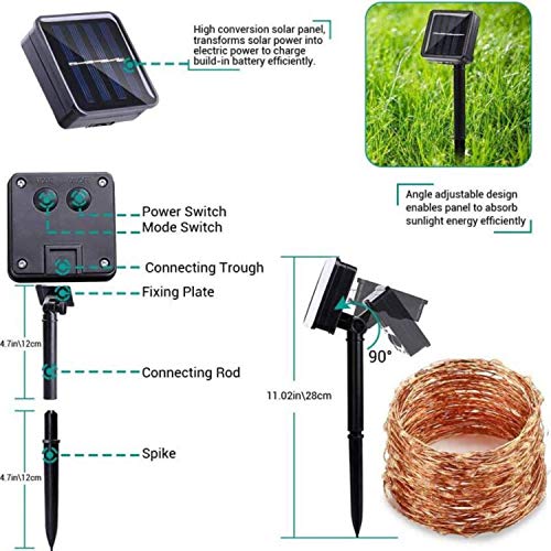 Image of MANSAA M14 Solar Powered LED String Lights | 5 Meter 50 LEDs | Multicolor | Solar Powered | Outdoor Decoration | Automatic ON-Off