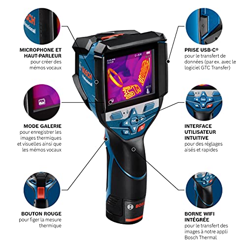 Caméra thermique BOSCH GTC 600 C Résolution élevée Plage de mesure Batterie 12V 2 0Ah - vue 4