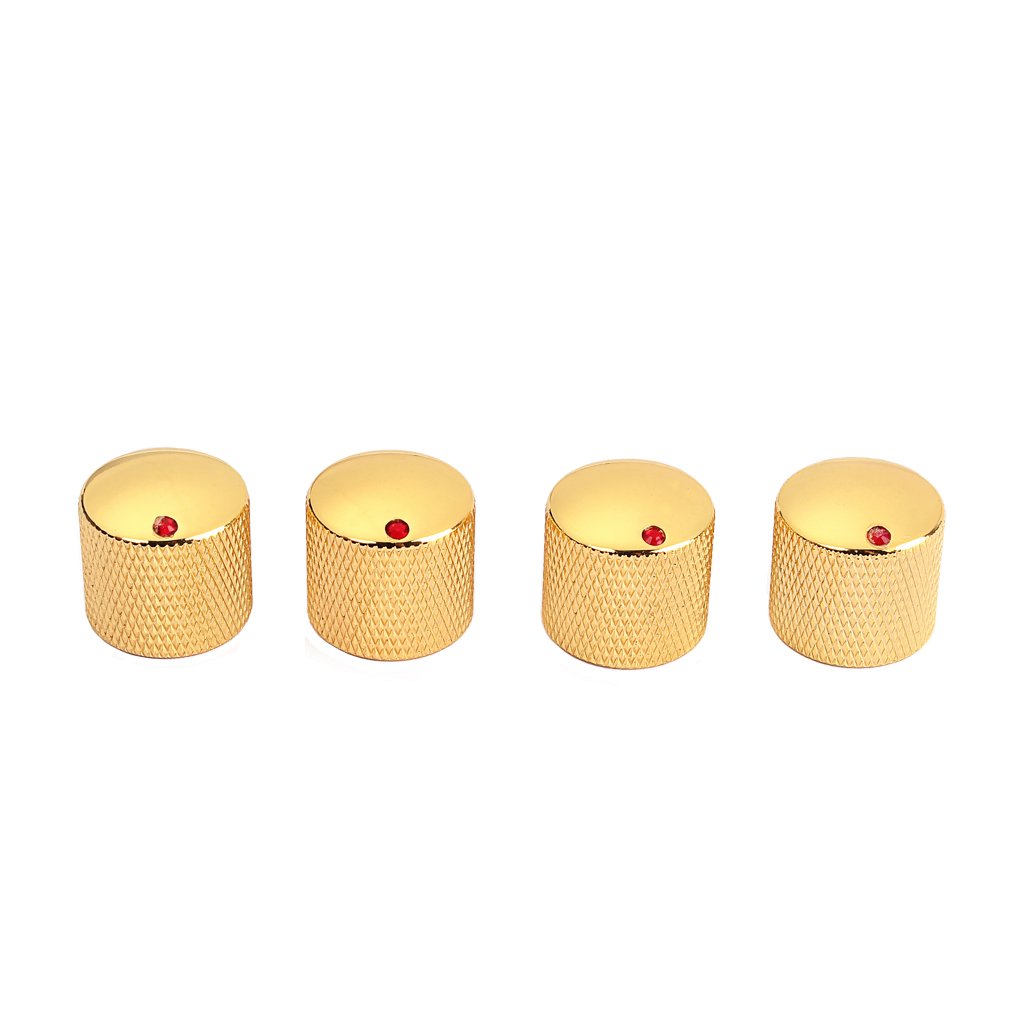 RuiJOTWAT Metal Dome Tone Tunning Knob with Hexagon Screws Lock Volume Control Buttons for Electric Guitar Bass Gold - Image 4