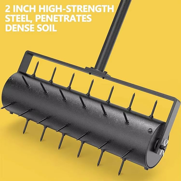 Aireador de césped resistente, herramienta manual de remolque de 17 pulgadas, aireación del suelo con garra, guantes de jardinería, mango de diseño de rodamiento para el cuidado del césped