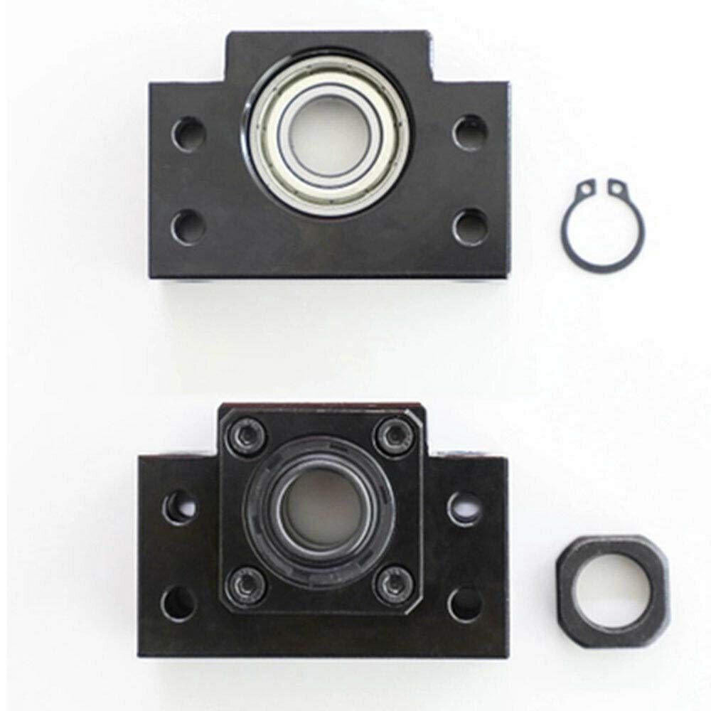 Supporti per cuscinetti POWERTOOL blocco cuscinetto 1 set fisso flottato lato supporto alloggiamento cuscinetti supporti per vite a sfera, nero