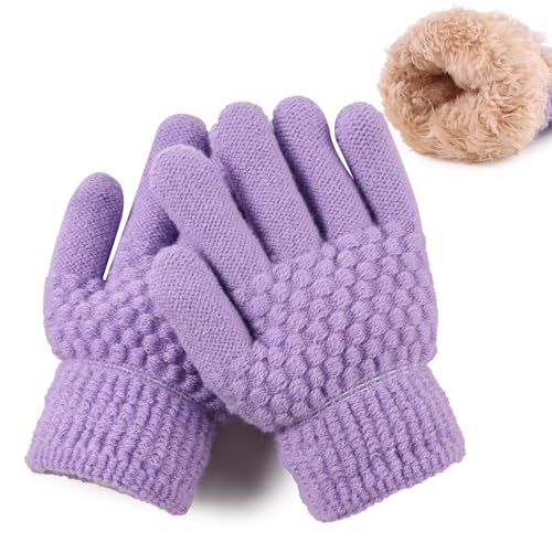 Image of JANGANNSA Cold Weather Kids Gloves Warm Knitted Children Magic Glove With Fleece Lining Winter Gloves For Boys Girls