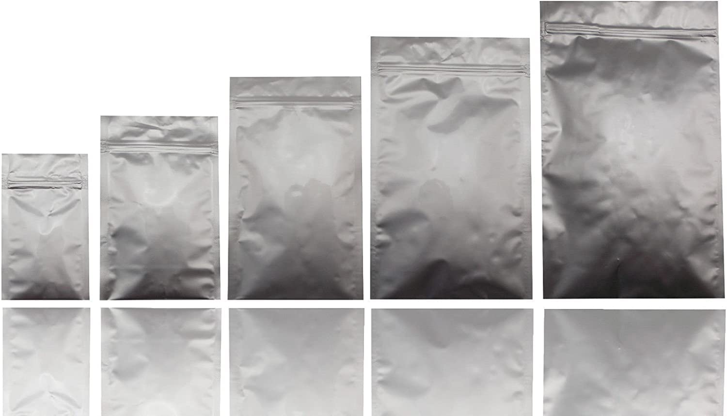 Jamo Solutions | 100pcs, 130x220mm | Mylar Foil Bags, Aluminium Sachet Pouch with ziplock Heat Seal Food Grade