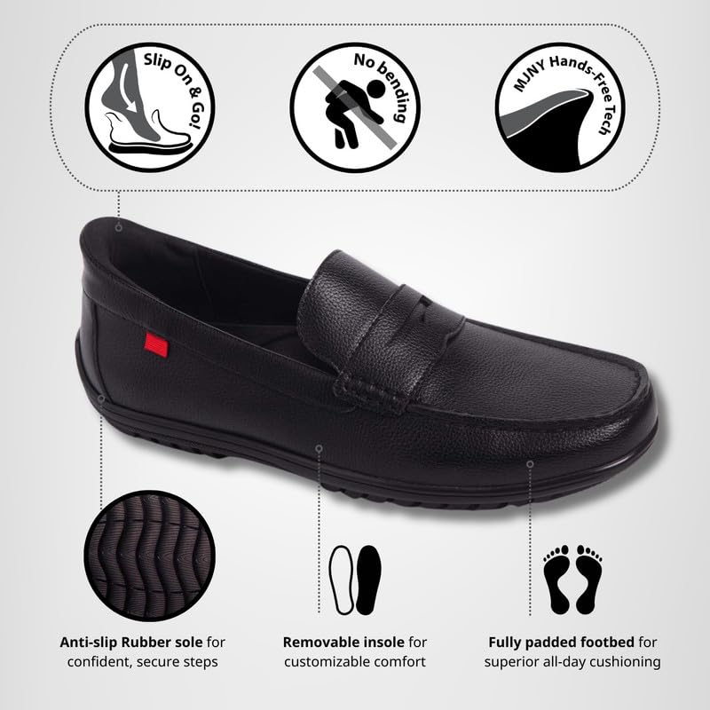 Marc Joseph New York Men's Casual Hands Free Slip on Penny Loafers2