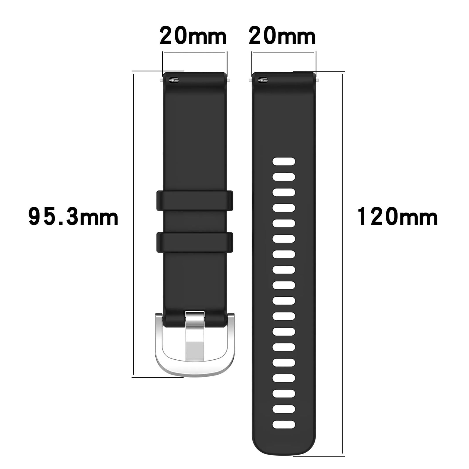 Uniwersalny zamiennik 18 mm 20 mm 22 mm silikonowy pasek pasek do zegarka bransoletka opaska na nadgarstek (czarny, 22 mm)