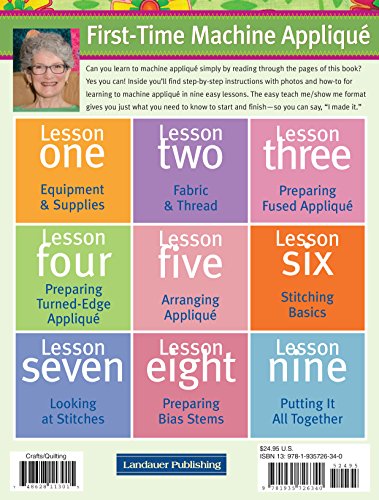 First-Time Machine Applique: Learning to Applique in Nine Easy Lessons (Landauer) 5 Simple Projects for Beginners, Using a Combination of Techniques; Includes a Lap Throw Quilt & Table Runner - Image 2