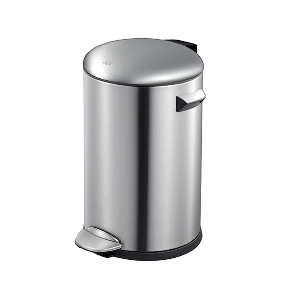 EKOSoft closing Stainless steel BELLA DELUX BIN with pedal 5 Liter capacity-SILVER
