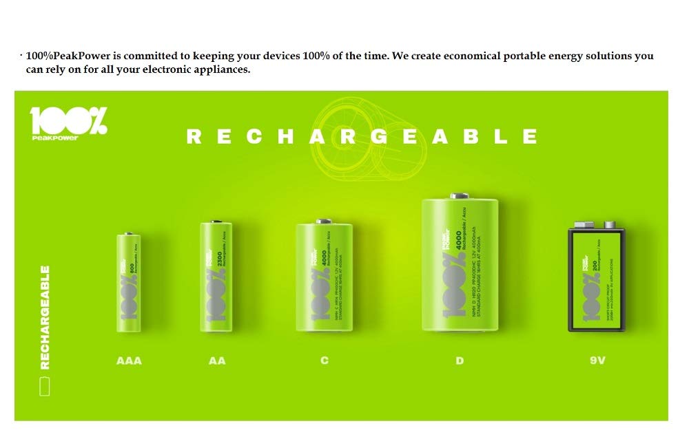 EBL 4PCS Piles Rechargeables D/ LR20 10000mAh, Lot de 4 Piles Twpe D