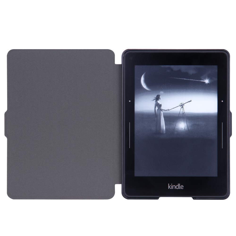 Kindle Voyage Case 2014 - Slim Tri-Fold Leather Cover With Auto Sleep/Wake Feature
